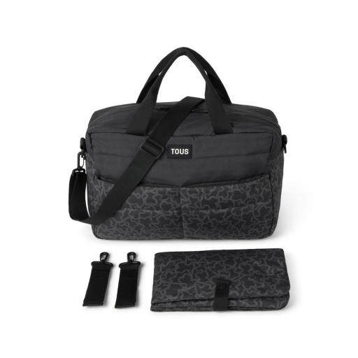 Bolso maternidad con broches para coche y cambiador incluído negro Tous Baby [1]