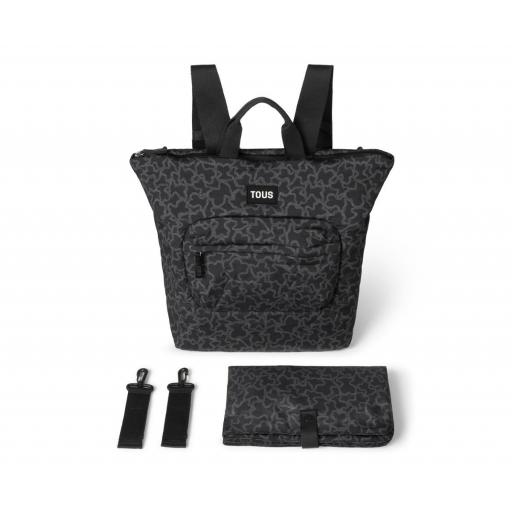 Bolso mochila con broches para coche y cambiador negroTous Baby [0]