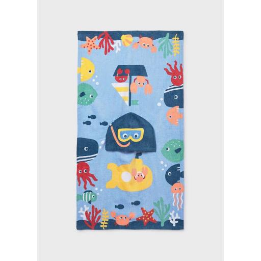 Toalla poncho baño Mayoral azul ref.9114