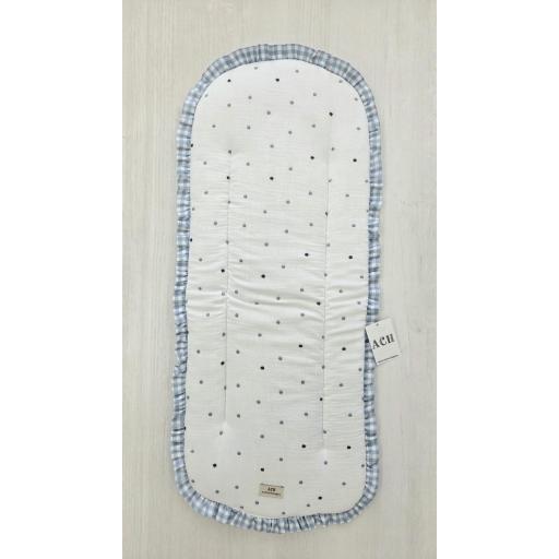 Colchoncito capazo universal mod.Plumeto azul Artesanía Chari