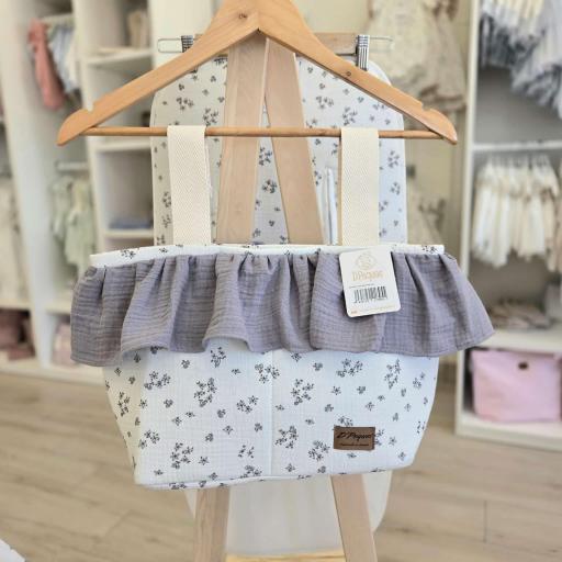 Bolso talega volante flores gris D´Peques [0]