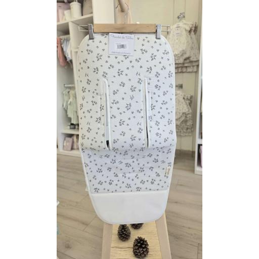Colchoneta silla universal con pie polipiel flores gris  D´Peques [0]