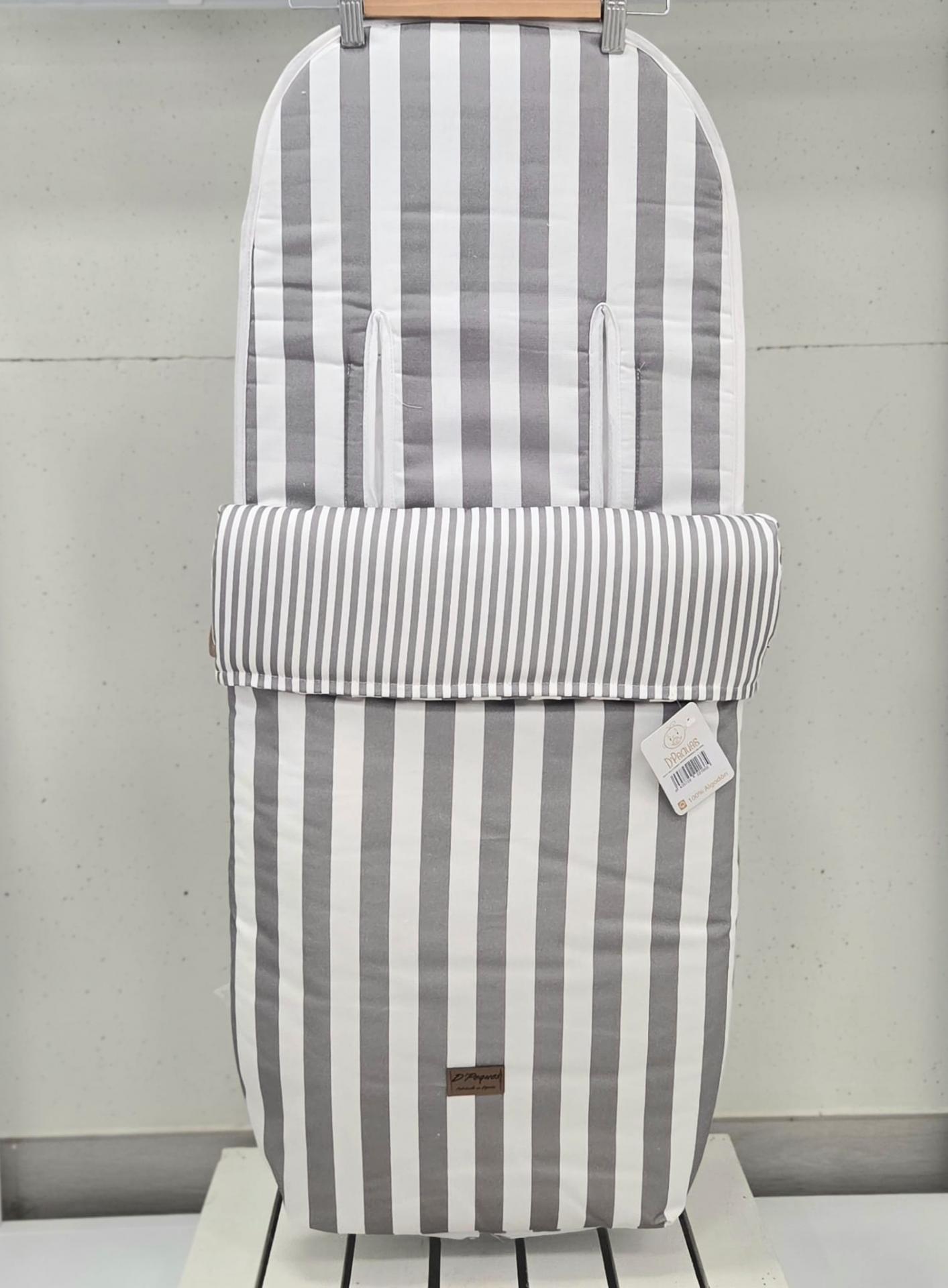 Saco silla universal con interior pies polipiel Raya gris D´Peques