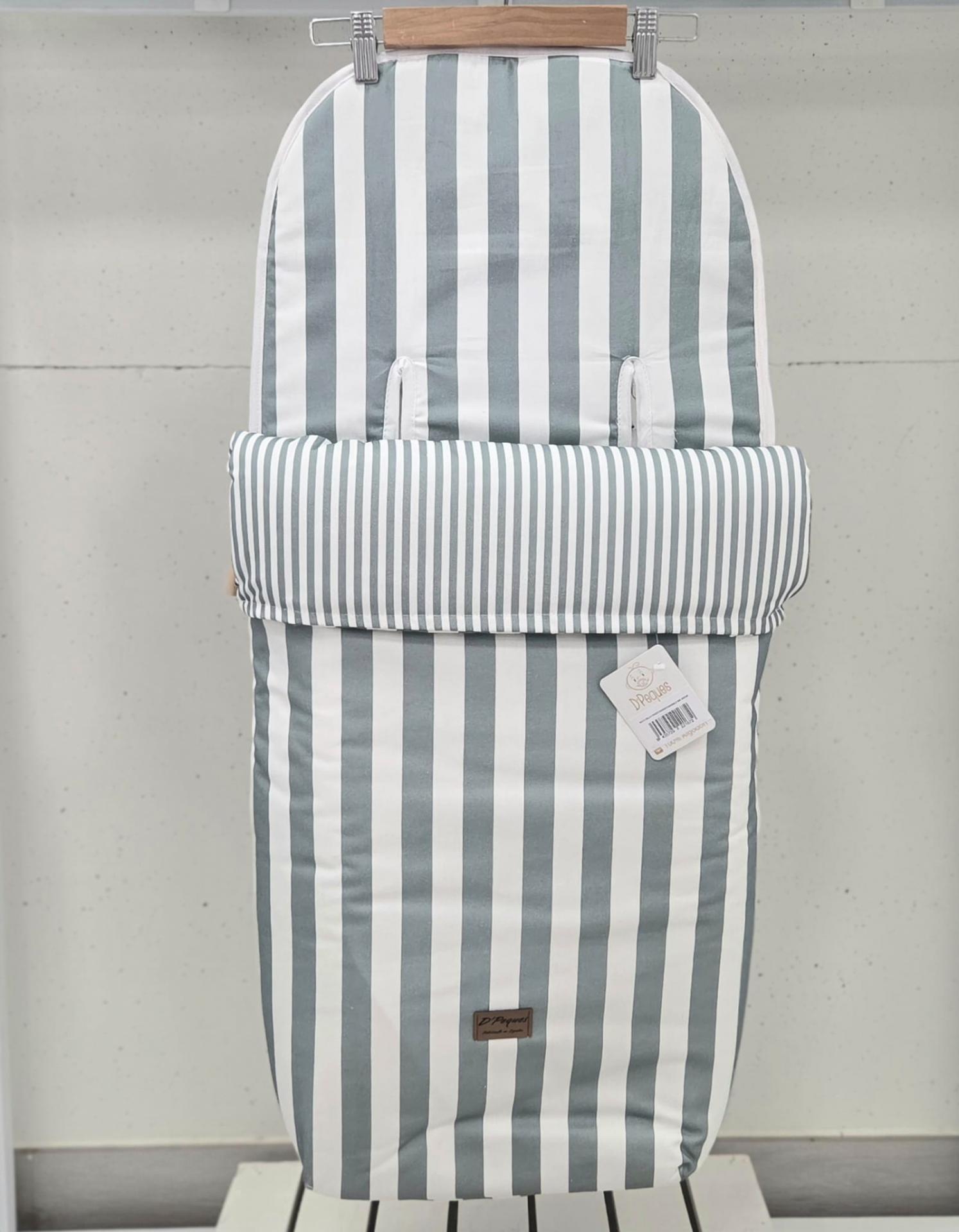 Saco silla universal con interior pies polipiel Raya verde D´Peques