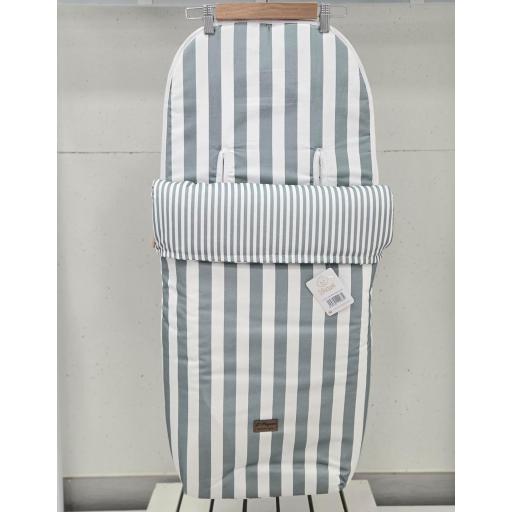 Saco silla universal con interior pies polipiel Raya verde D´Peques [0]