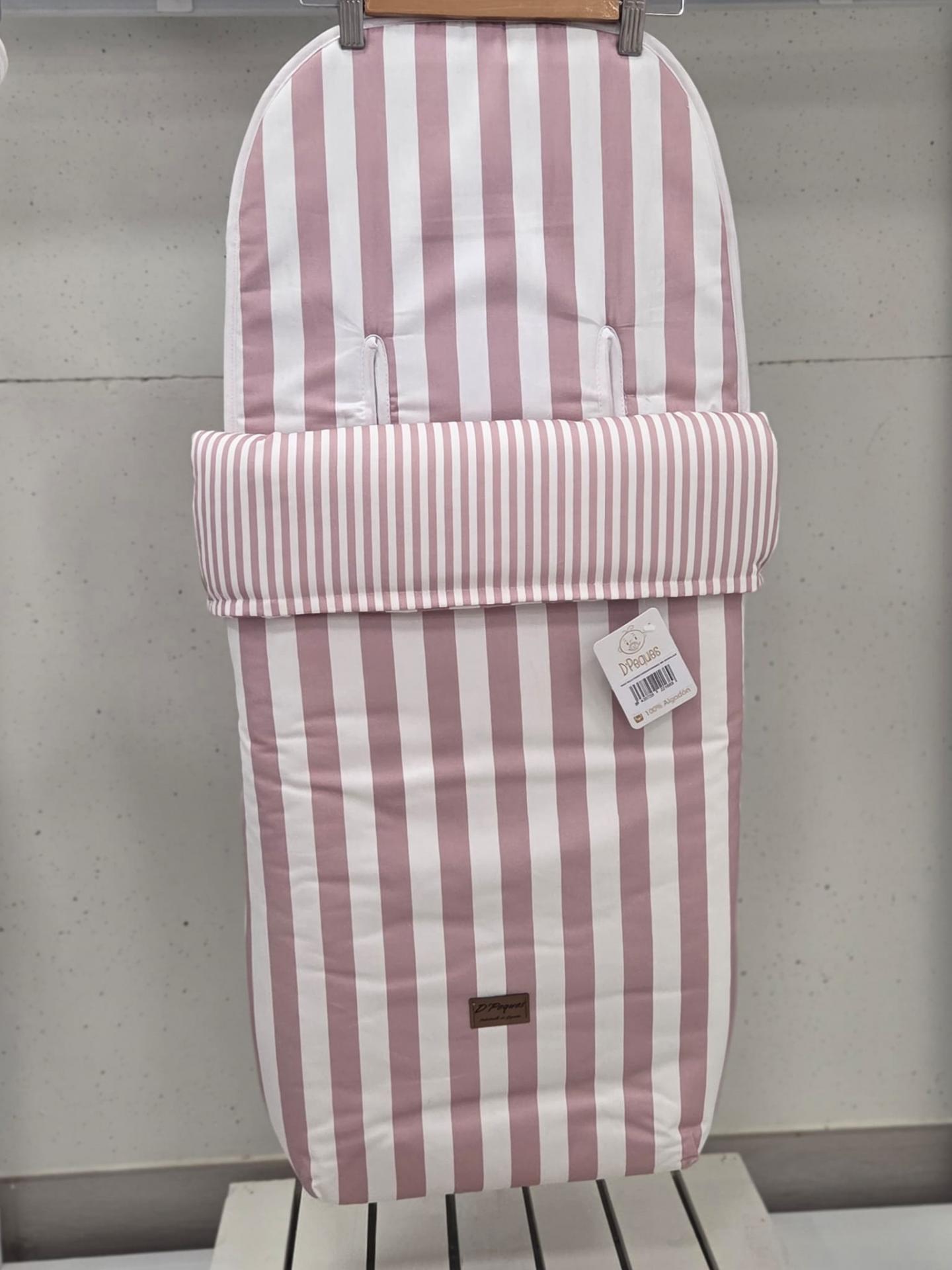 Saco silla universal con interior pies polipiel Raya rosa D´Peques