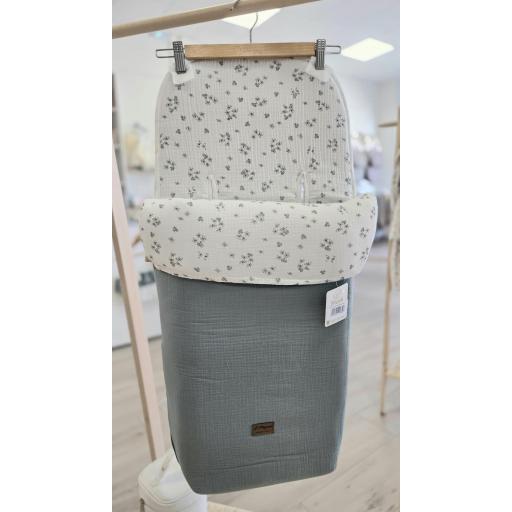 Saco silla universal con pies polipiel Flores verde ref.606 [0]