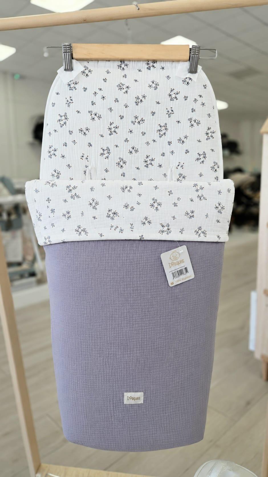 Saco silla universal pies polipiel Flores gris ref.606