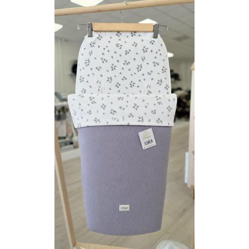Saco silla universal pies polipiel Flores gris ref.606