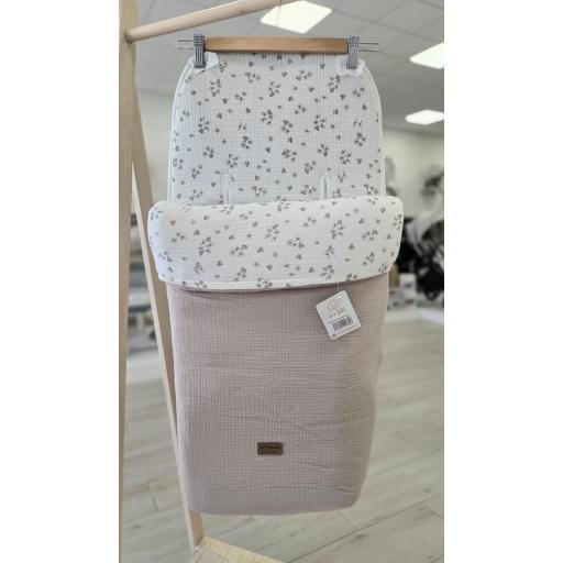 Saco silla universal pies polipiel Flores camel ref.606