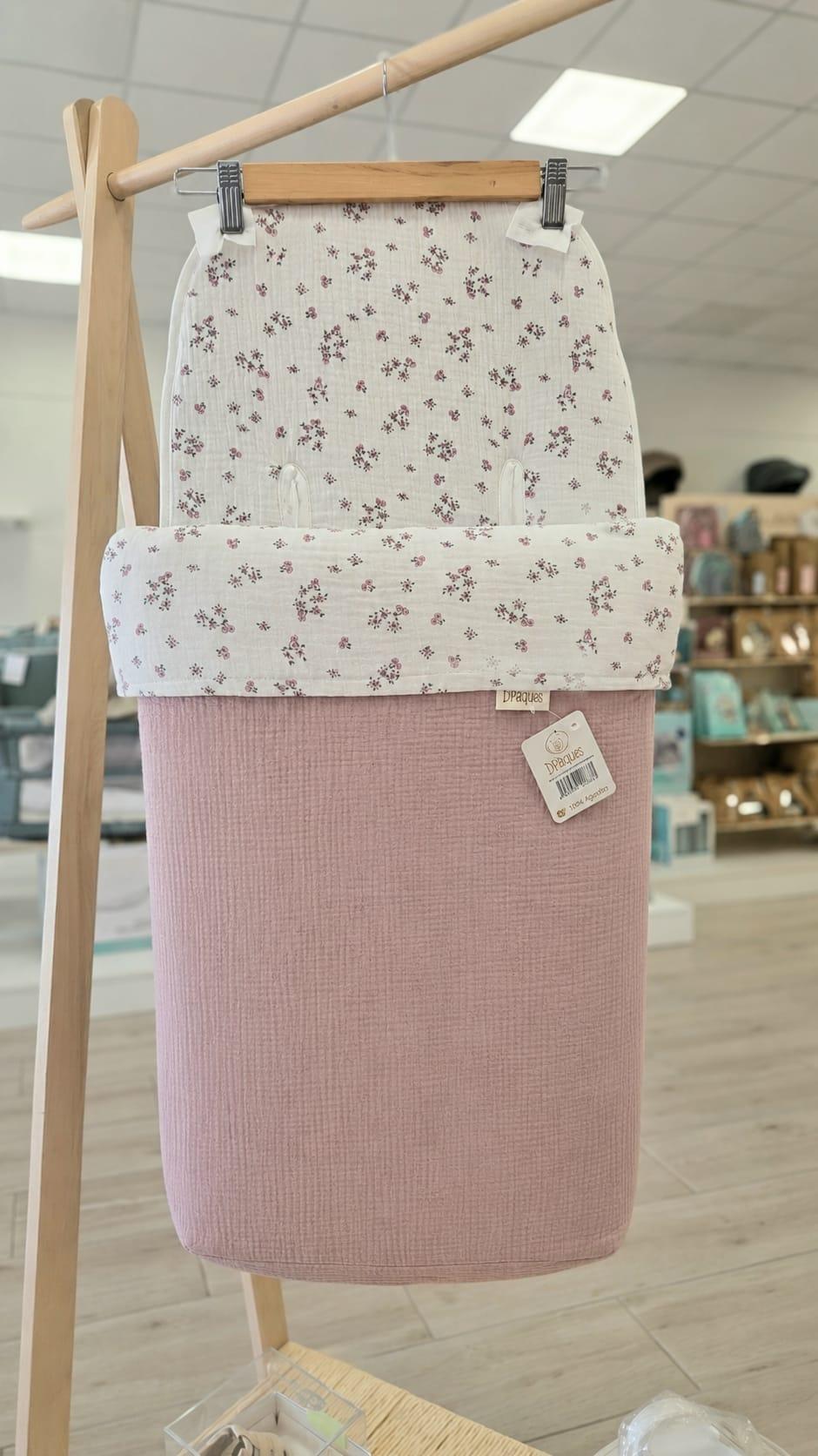 Saco silla universal pies polipiel Flores rosa ref.606