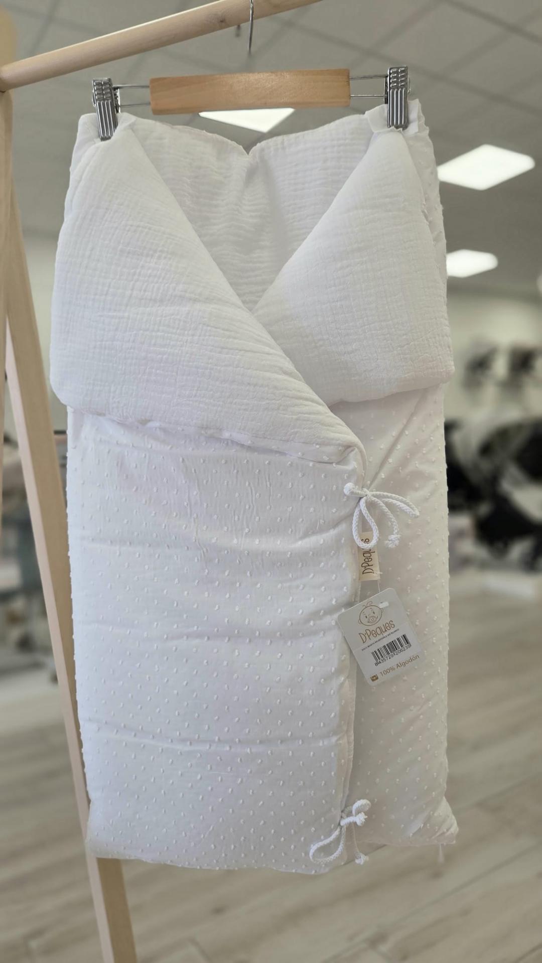 Saco manta capazo cruzado reversible plumeti bambula blanco