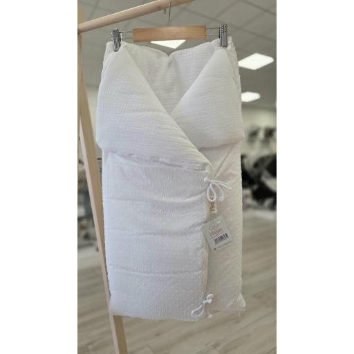 Saco manta capazo cruzado reversible plumeti bambula blanco [0]
