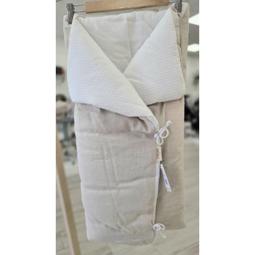 Saco manta capazo cruzado reversible Lino arena arpi blanco [0]