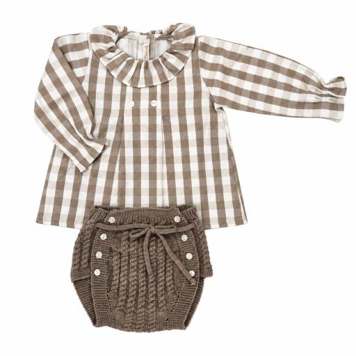 Conjunto Blusa y braguita marrón visón Babydif ref.7861095