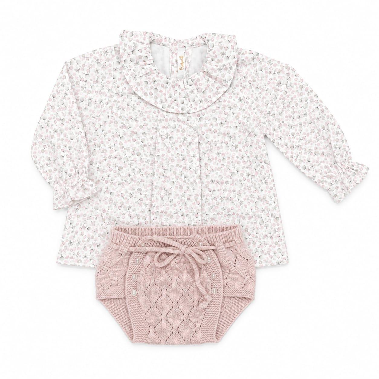 Conjunto Blusa y braguita rosado flores Babydif ref.7861185