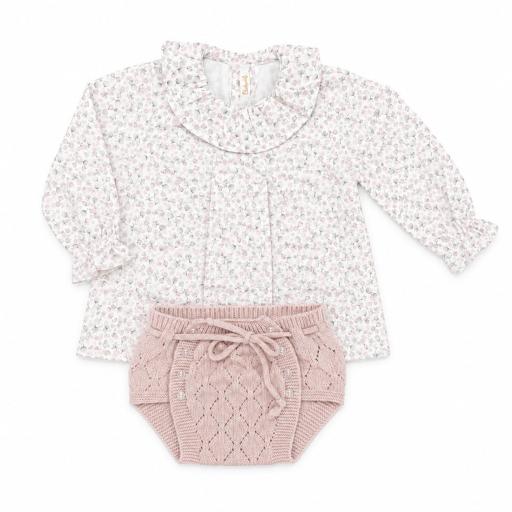 Conjunto Blusa y braguita rosado flores Babydif ref.7861185