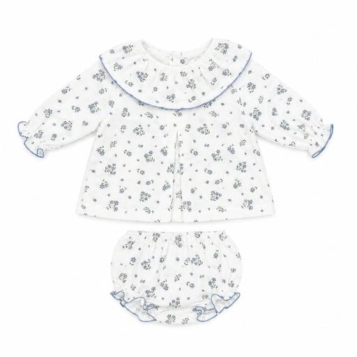 Conjunto blusa y braguita flores bambula ref.26995