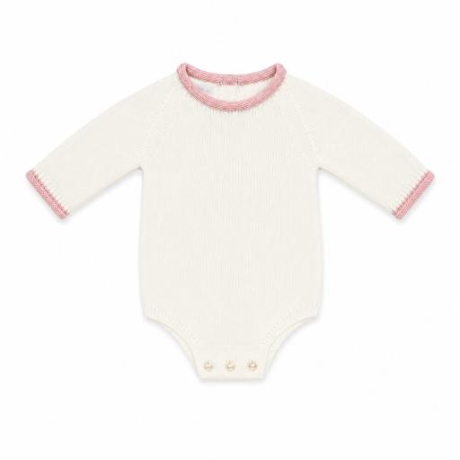 Pelele punto cuello rosa ref.26731