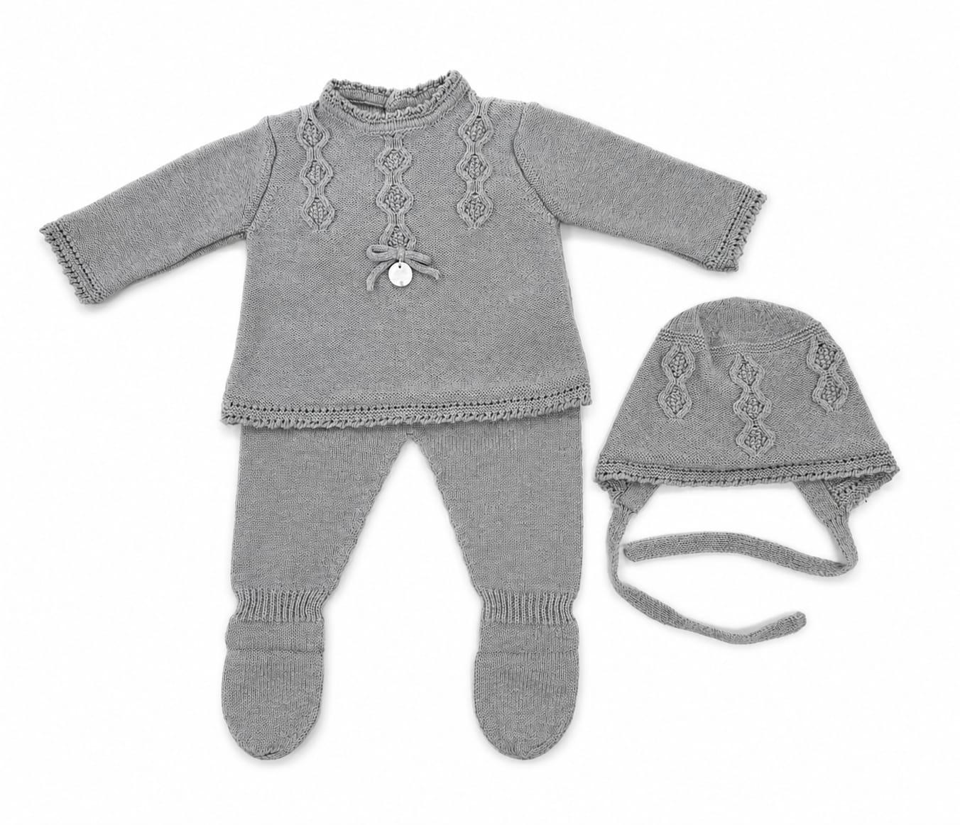 Conjunto polaina 3 piezas ochos verde niña capota Martín Aranda ref.11332