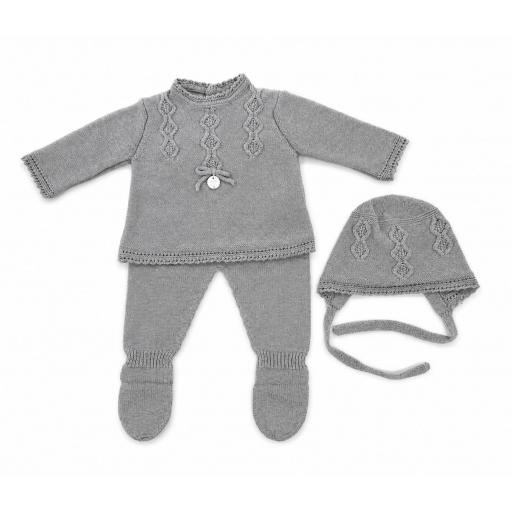 Conjunto polaina 3 piezas ochos verde niña capota Martín Aranda ref.11332 [0]