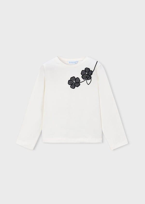 Camiseta niña flores negro Mayoral ref.4035