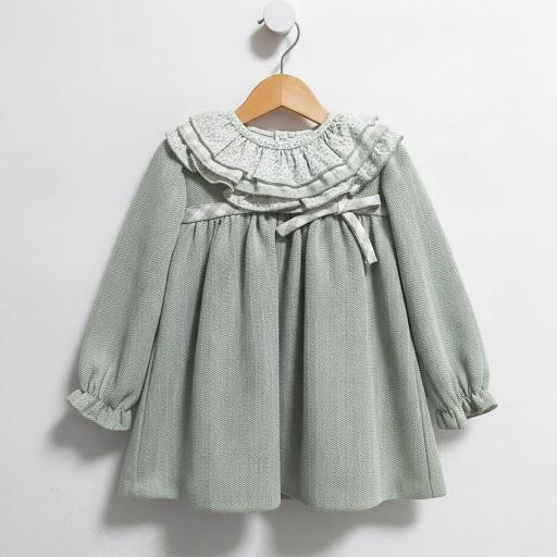 Vestido flores vichy verde ref.26656 [0]