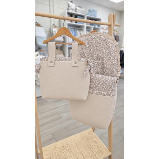 Conjunto saco silla universal y bolso plumeti piedra flores rosas [0]