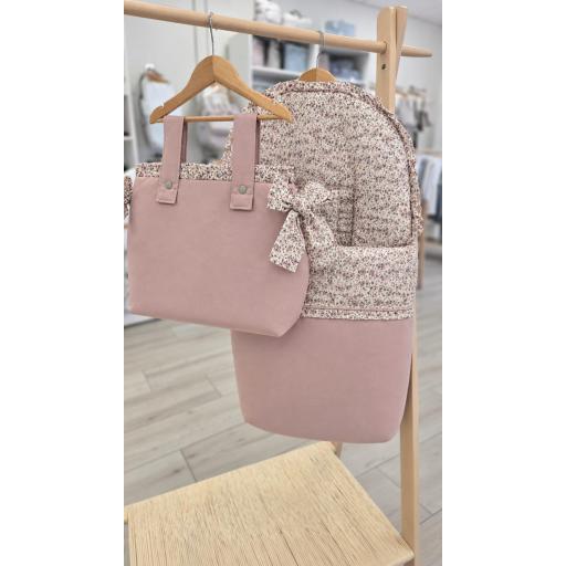 Conjunto saco silla universal con bolso flores rosa [0]