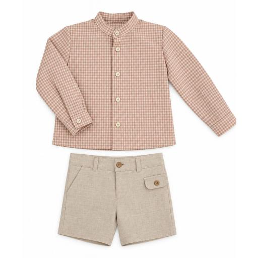 Conjunto copo vichy rosa con pantalón corto ref.4773 [0]