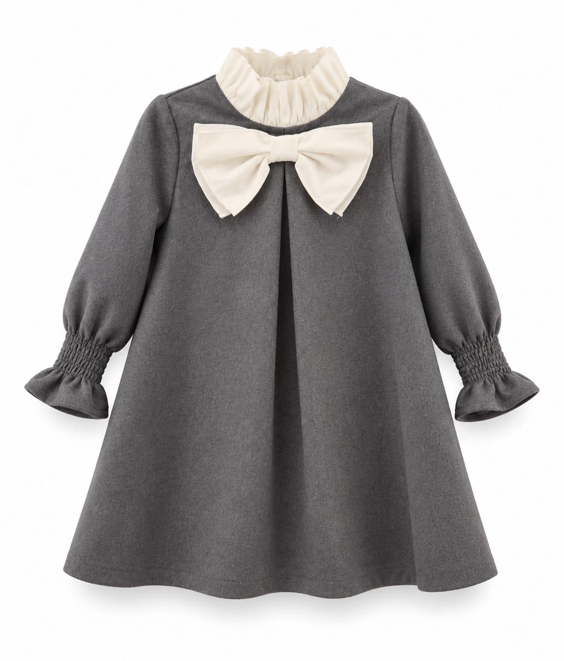 Vestido lazo cuello cuello gris Eve Children ref.8062