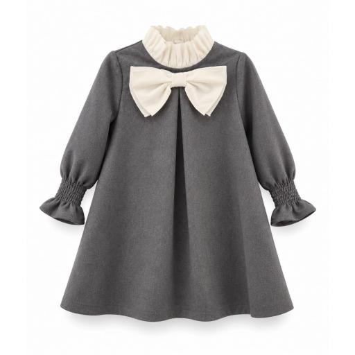 Vestido lazo cuello cuello gris Eve Children ref.8062 [0]