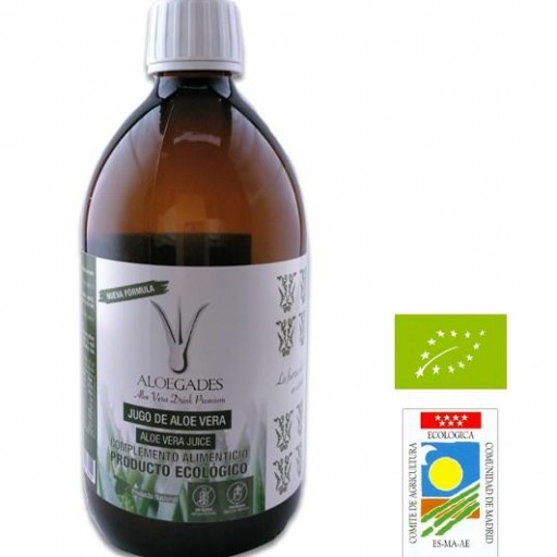 JUGO DE ALOE VERA PURO CON AGAVE ALOEGADES 1 LITRO 