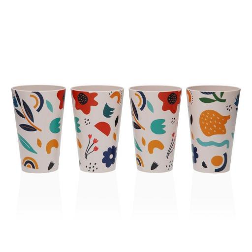 Set de 4 vasos modelo Sunflower