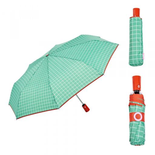Paraguas plegable Gotta de Ezpeleta estampado cuadricula [2]
