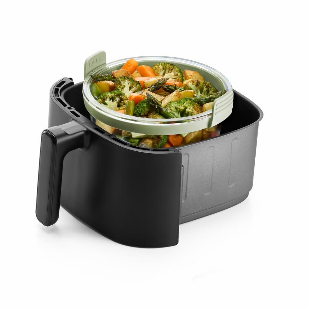 Cesta redonda de vidrio Lékúe para freidora de aire