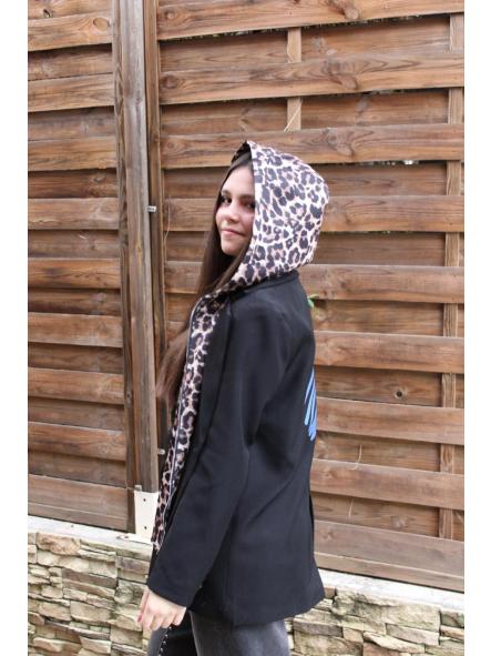 Blazer con Capucha Leopardo