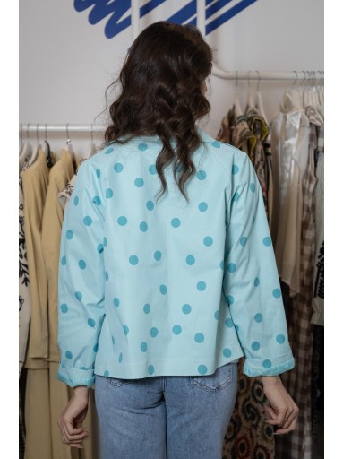 Blazer Impermeable Sesamo Topos Aguamarina [3]