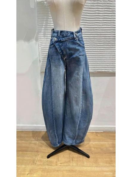 Denim globo boton ladeado