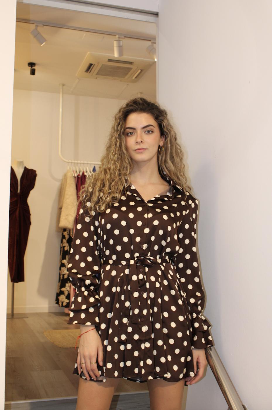 Vestido Saten Corto Topos