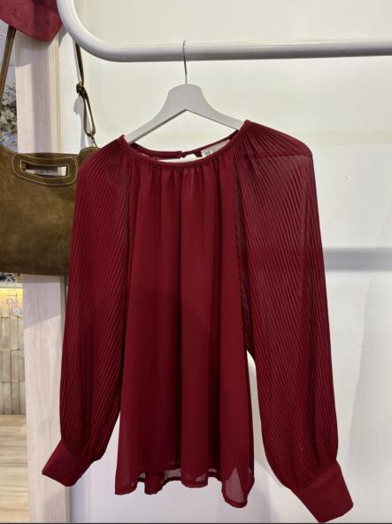 Blusa Burdeos Mangas Plisadas [2]