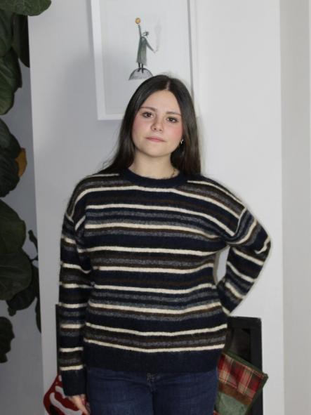 Jersey Rayas Marino Choco