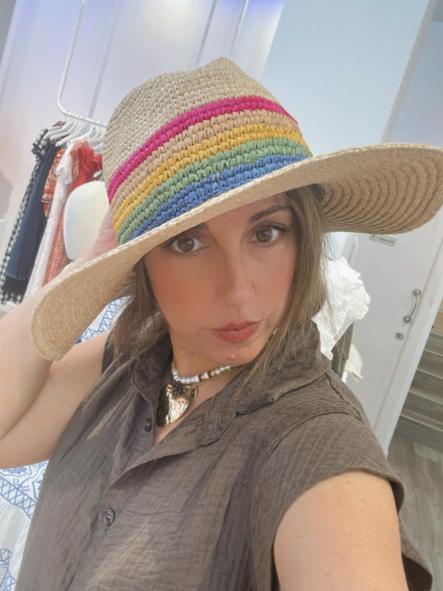Sombrero rafia rayas colores [2]