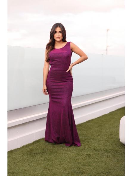 Vestido Lazo Glitter Morado  [1]