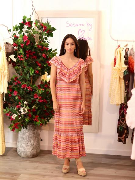 Vestido Crochet Volante