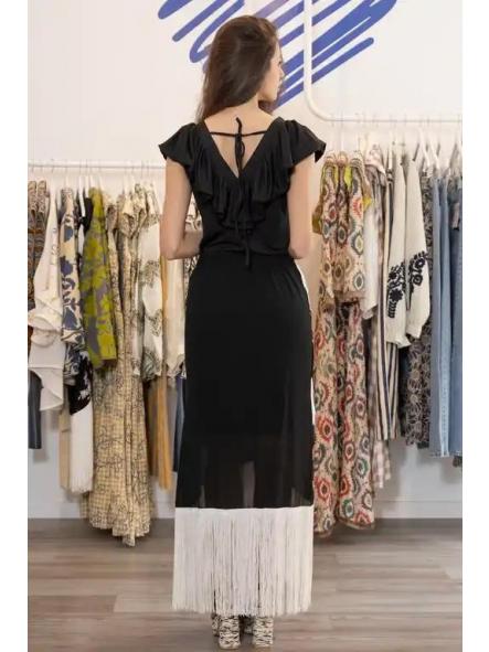 Body Volantes Escote en V Negro [4]