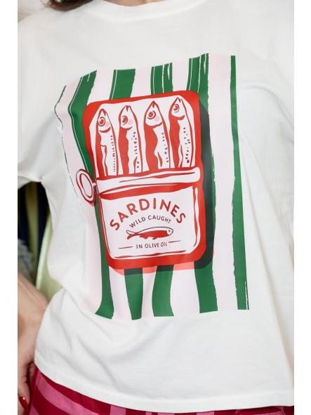 Camiseta Sardinas en Lata Verde Rosa [3]