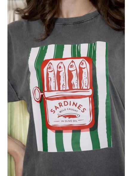 Camiseta Sardinas en Lata Verde Rosa [2]