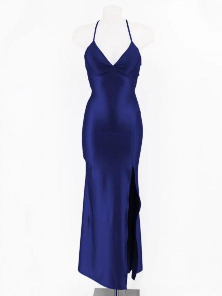 Vestido Alma Espalda Cruzada Azul Marino