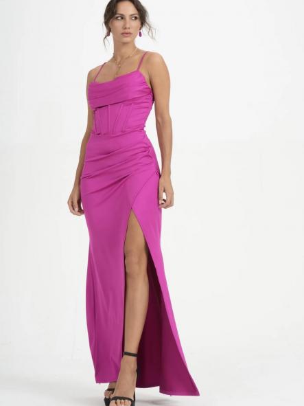 Vestido Corset Banda Drapeado Buganvilla [0]